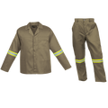 Barron Budget Poly Cotton Conti Suit with Reflective - Khaki
