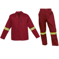Barron Budget Poly Cotton Conti Suit with Reflective - Red