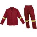 Barron Budget Poly Cotton Conti Suit with Reflective - Red