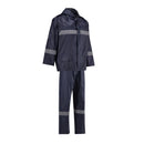 Rebel AquaSkin Rubberised Hi-Viz Reflective Navy Rain Suit