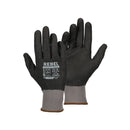 REBEL Tru Touch Black Full Dip Sandy Nitrile Gloves