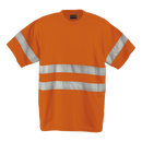 150g Poly Cotton Safety T-Shirt with tape - Safety Orange