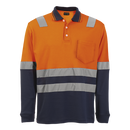 Transit Long Sleeve Golfer - Safety Orange/Navy
