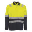 Transit Long Sleeve Golfer - Safety Yellow/Navy