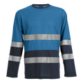 150g Long Sleeve Safety T-Shirt - Navy/Blue
