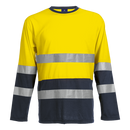 150g Long Sleeve Safety T-Shirt - Navy/Yellow
