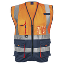 Barron Cue Safety Vest - Navy/Safety Orange