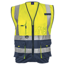 Barron Cue Safety Vest - Navy/Safety Yellow
