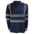 Barron Long Sleeve Reflective Golfer With Tape - Navy