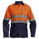 Barron Underground Long Sleeve Safety Shirt - Navy/Orange