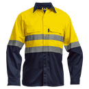 Barron Underground Long Sleeve Safety Shirt - Navy/Yellow