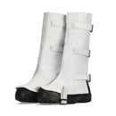 Rebel Chrome Leather Knee Spats